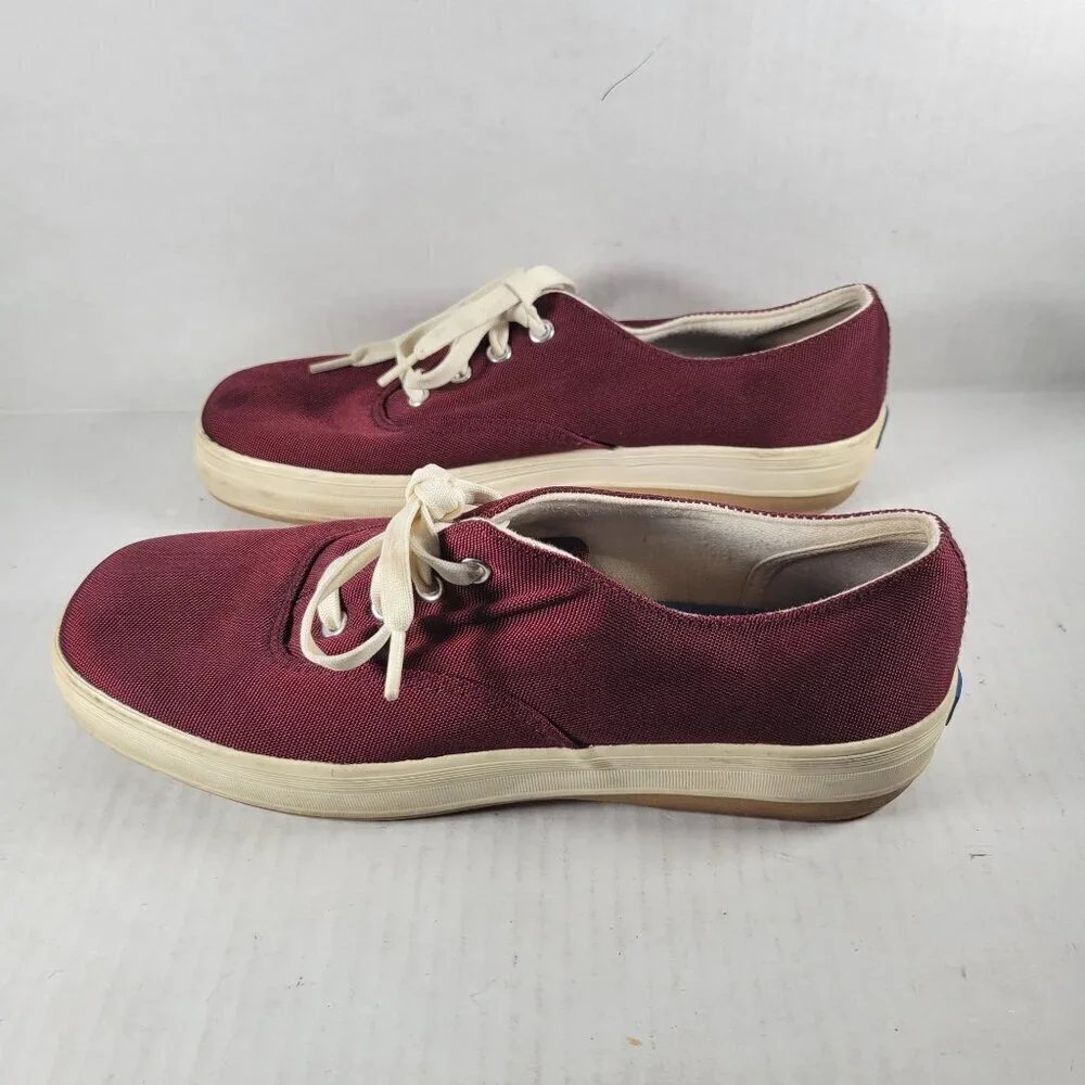Keds Women Burgundy Lace Up Classic Stretch Athletic Shoes Sneaker Size US 7.5